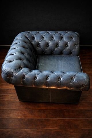 Sillón Chester Club Piel Azul Turquesa