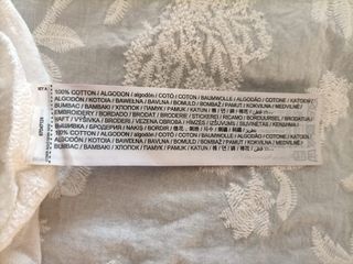 Blusa Mango Algodón Blanca Bordada