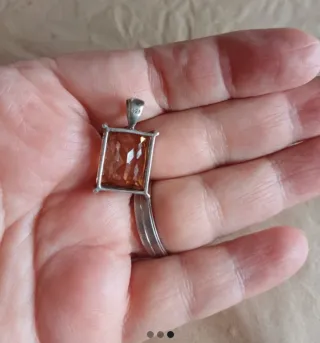 Colgante Plata Circonita Ámbar