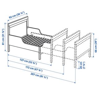 Cama infantil niñ extensible SUNDVIK blanca 80x200