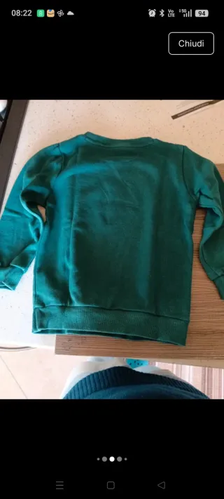 Felpa Adidas verde Bambino