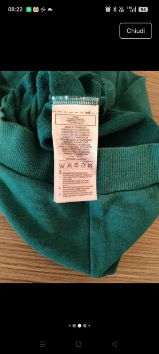 Felpa Adidas verde Bambino