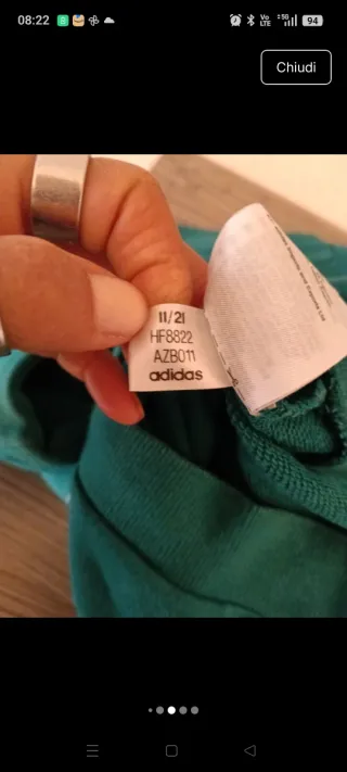 Felpa Adidas verde Bambino