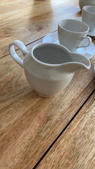 Juego de café de porcelana blanco