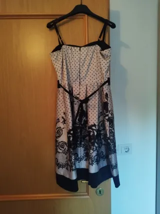 Abito Cannella fantasia pois e rose