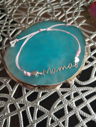 Pulsera Mama Plata y Corazones