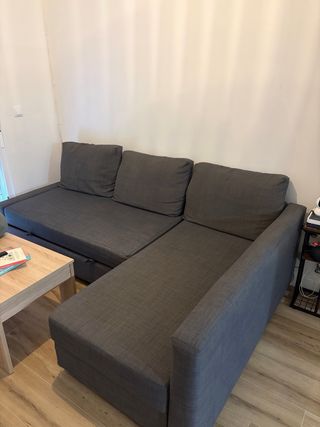 Sofá Cama Chaise Longue Gris Ikea