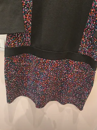 Vestido Sfera jaspeado negro talla L