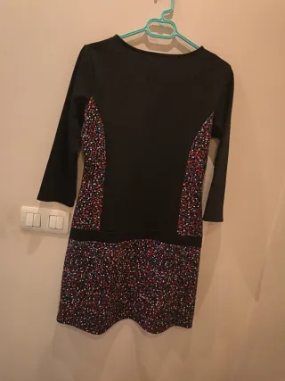 Vestido Sfera jaspeado negro talla L