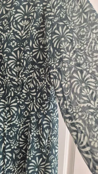 Vestido largo Zara estampado verde