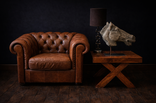 Sillón Chester club Piel con Reposapiés