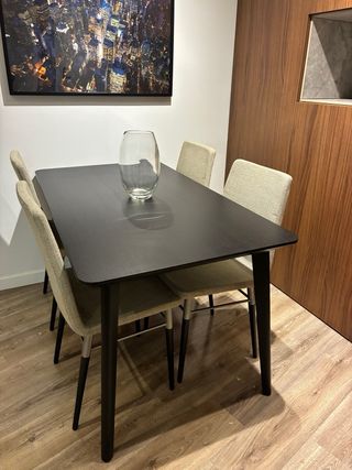 4 Sillas comedor tapicería beige