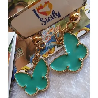 Orecchini I Love Sicily in smalto e cristalli