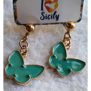 Orecchini I Love Sicily in smalto e cristalli