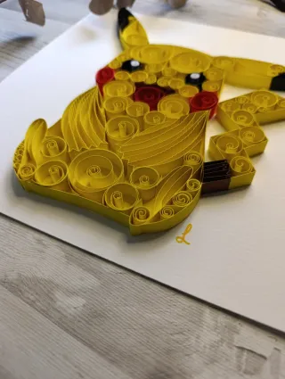 Pikachu en Filigrana de Papel (Quilling)