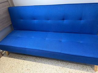 Sofá Cama Azul Tela