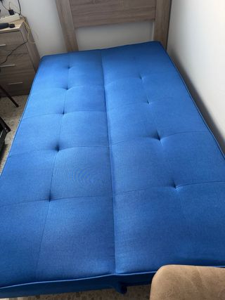 Sofá Cama Azul Tela