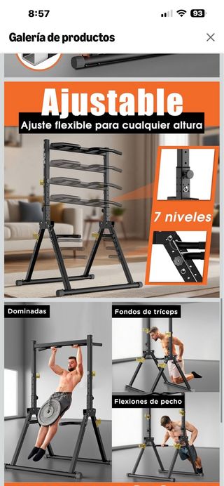 Struttura pieghevole per palestra con barra per trazioni e sbarra per addominali