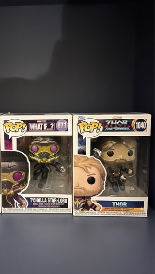 Set 2 Funko Pop Marvel T'Challa Star-Lord & Thor