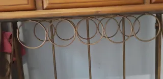 Mueble bar auxiliar rústico madera y metal