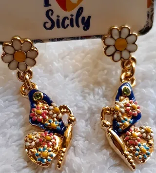 Orecchini I Love Sicily, cartellino e certificato