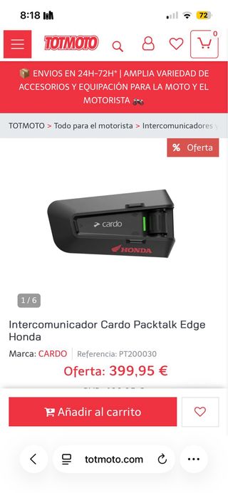 Intercomunicador Cardo Packtalk Edge Honda