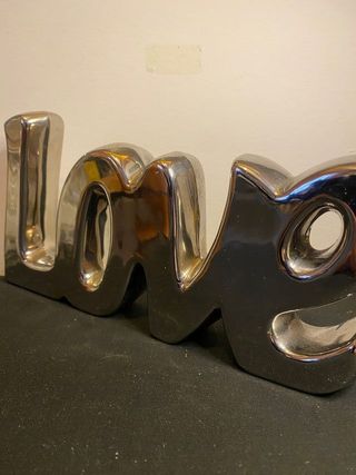 Letras LOVE Decoración Plateada Metal
