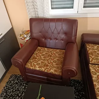 Conjunto Sofás Piel Marrón