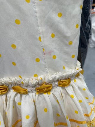 Vestido Feria Abril Niña Blanco y Amarillo