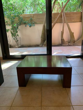 Conjunto 4 mesas madera negras/marrones