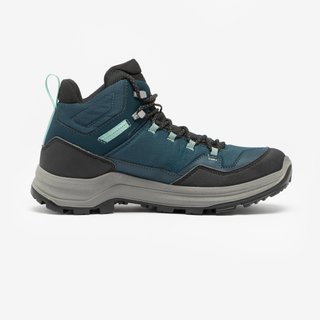 Botas de senderismo impermeables mujer, MH100 verde y gris