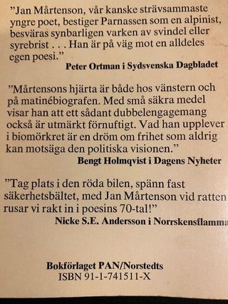 Poesía Jan Mårtenson: Mellan Tidaholm (1975)