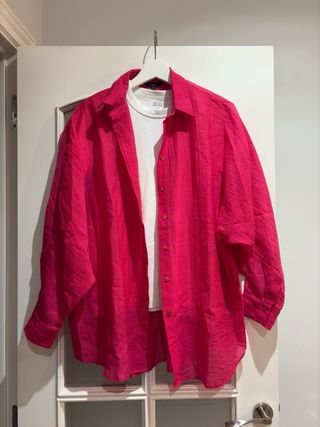 MASSIMO DUTTI camisa mujer fucsia L como nueva
