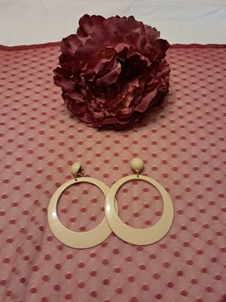 Traje Flamenca Beige Adornos Buganvilla Talla Únic