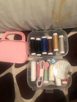 Kit de Costura Portátil Rosa