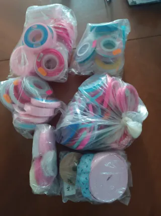 Lote insumos artesanía: cintas, abalorios