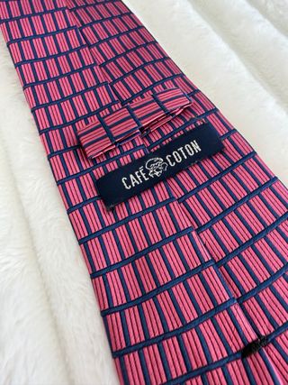 Corbata Rosa y Azul Marino Café Coton