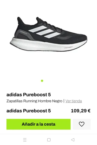 Zapatillas Adidas Pureboost Negras y Blancas