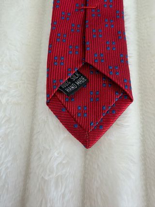 Corbata Domo Seda Azul Marino y Rojo