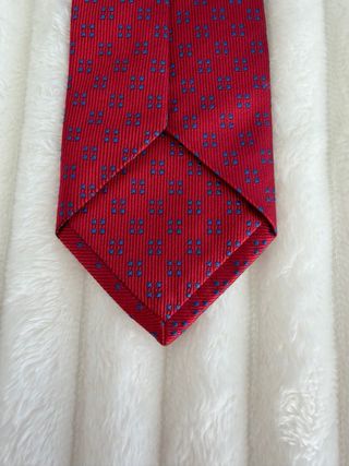 Corbata Domo Seda Azul Marino y Rojo