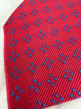 Corbata Domo Seda Azul Marino y Rojo