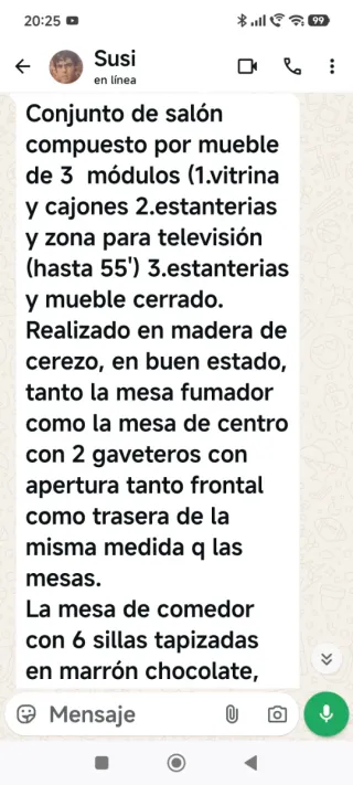Mueble de salón madera y cristal