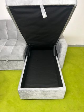 SOFÁ-CAMA chaise-longue GRIS TERCIOPELO!!