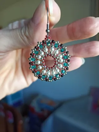 Pendientes mandala Swarovski y Miyuki