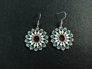Pendientes mandala Swarovski y Miyuki