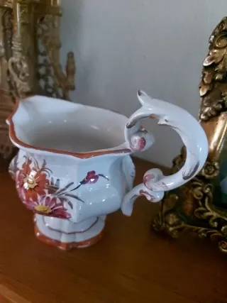 Brocca vintage fiori arancio bianco