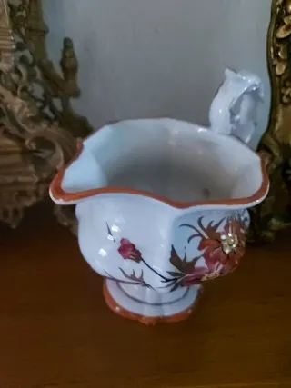 Brocca vintage fiori arancio bianco