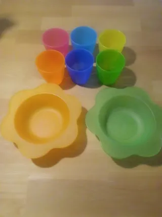 Vasos Ikea Plástico + 2 Cuencos
