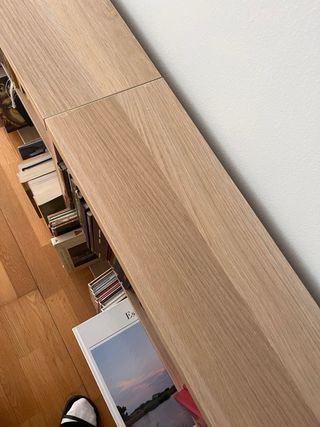 3  Besta Ikea Roble Tinte Blanco con estantes