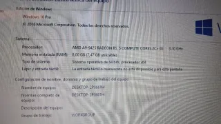 Portátil HP, Windows 10. AMD A9, 2Tb, RAM 8Gb